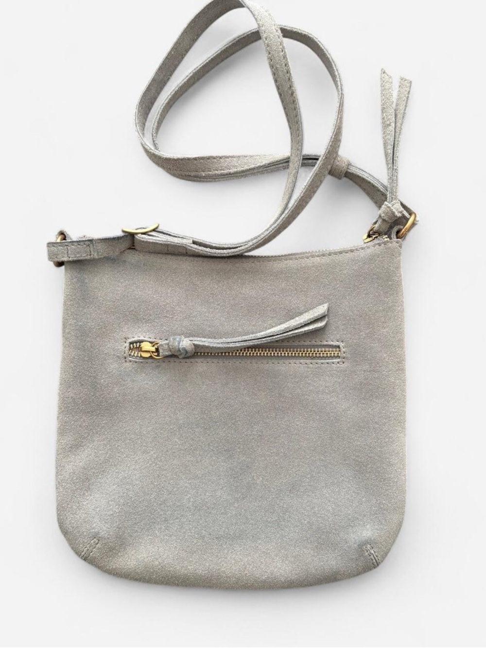 margot grey Leather Suede Crossbody Bag - Picture 3 of 6
